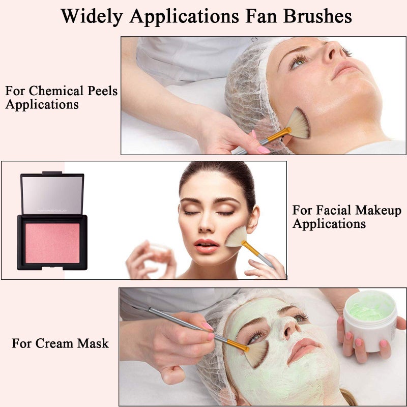 JewelryWe Pack of 2 Fan Mask Brushes Acid Applicator for Glycolic Peel/Masques 2 pieces - Image 3