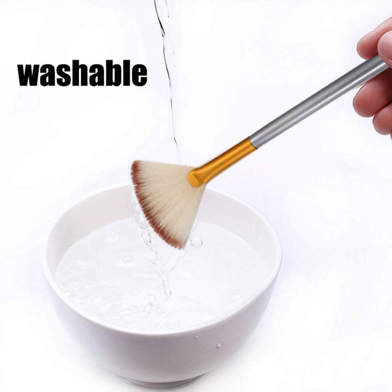 JewelryWe Pack of 2 Fan Mask Brushes Acid Applicator for Glycolic Peel/Masques 2 pieces - Image 4