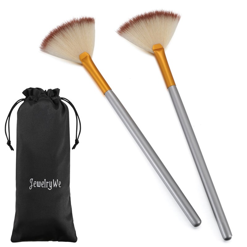 JewelryWe Pack of 2 Fan Mask Brushes Acid Applicator for Glycolic Peel/Masques 2 pieces - Image 1