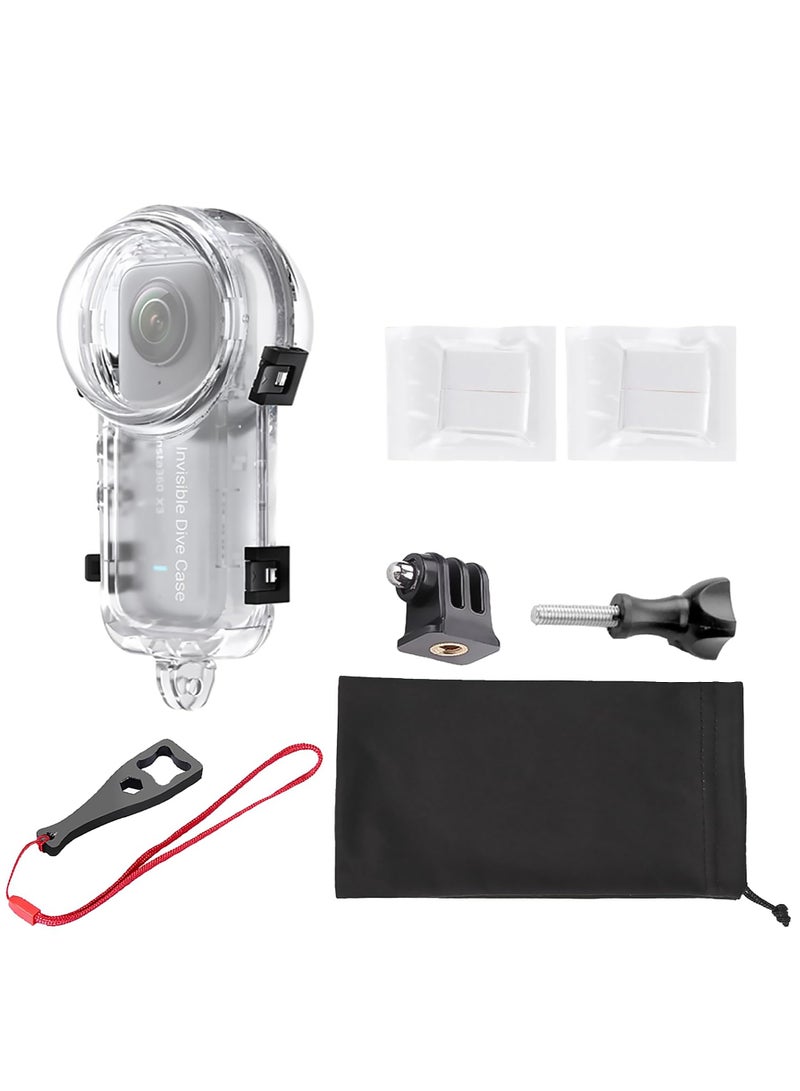 Invisible Dive Housing Case for Insta360 X3 - Waterproof & Scratch-Resistant, 50m (164ft) Underwater Protective Shell with Enhanced Bracket Accessories for Deep-Sea Exploration and Photography. - Image 1
