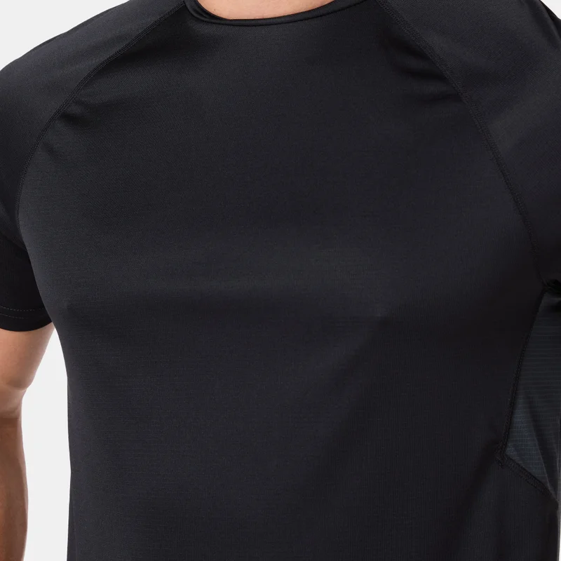 Sun And Sand Sports Black Men's Colourblock Training T-Shirt for Men | Best Price UAE