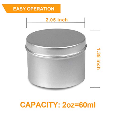 DINGPAI 27pcs Candle Tins, 2oz Metal Tins, Round Empyt Candle Containers for Candle Making, Party Favors, Spices & Gifts - Image 2