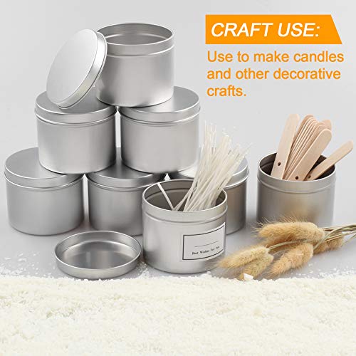 DINGPAI 27pcs Candle Tins, 2oz Metal Tins, Round Empyt Candle Containers for Candle Making, Party Favors, Spices & Gifts - Image 4