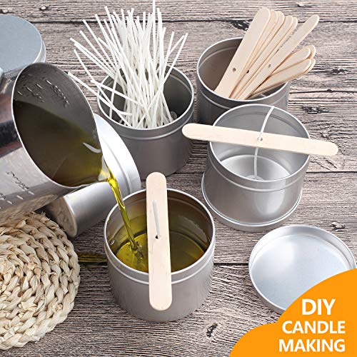 DINGPAI 27pcs Candle Tins, 2oz Metal Tins, Round Empyt Candle Containers for Candle Making, Party Favors, Spices & Gifts - Image 5