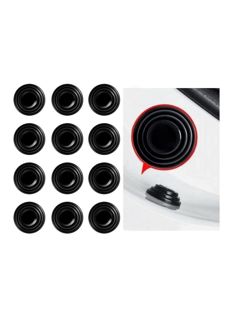 12 pcs Self-Adhesive PVC Car Door Shock Absorber & Soundproof Edge Protector - Durable Anti-Collision Bumper & Trunk Guard for Enhanced Vehicle Protection - Image 1