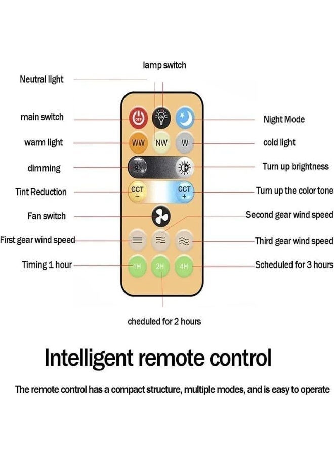 مروحة سقف بدون شفرات مغلقة تركب على قاعدة لمبة E26 مع ضوء LED قابل للتعتيم، 3 سرعات رياح و3 أوضاع إضاءة، جهاز تحكم عن بعد، مروحة نجفة صغيرة للجراج وغرف الأدوات والتخييم – لون أبيض 25 سم - Image 5