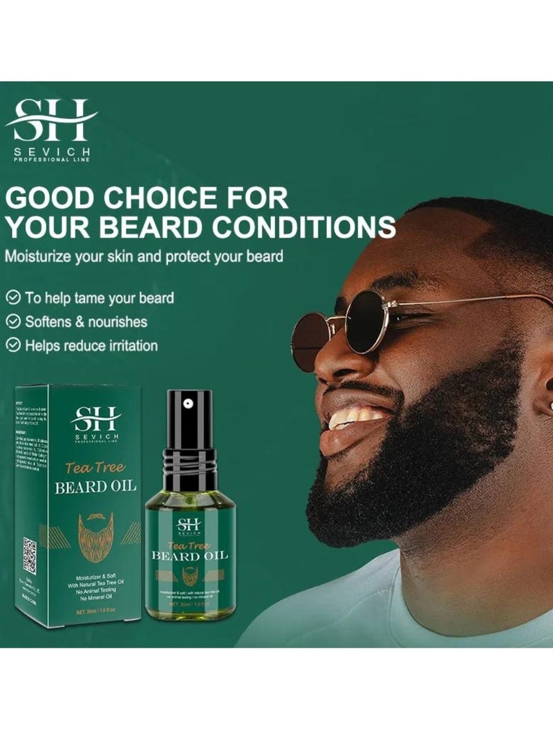 Tea Tree Beard Growth Pack Tea Tree Beard Growth Oil Beard Wash and Beard Balm for Daily Beard and Moustache Care Beard Growth Deep Cleaning and Beard Styling Combo Pack Beard Kit