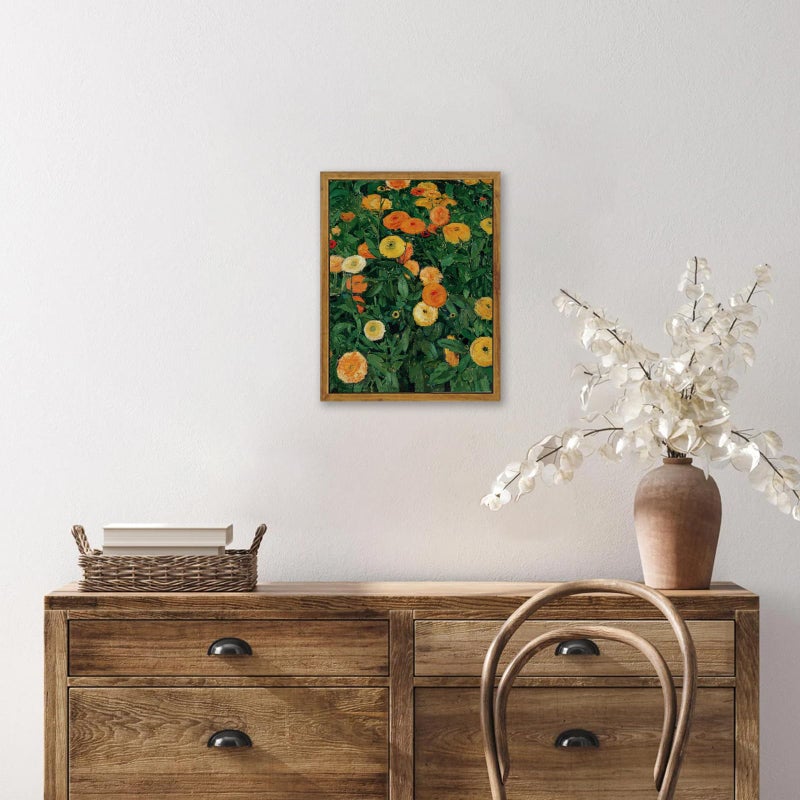 KBKBART Vintage Wall Art Home Decor, Framed Canvas Wall Art Colorful Marigolds Flowers Painting Picture, Vintage Antique Moody Wall Decor Prints for Bedroom Bathroom Decor(8"x10") - Image 4