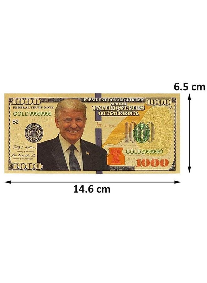 PartyYeah Donald Trump 1000 Dollar Bill Banknote One Thousand 24K Gold Coated Donald Trump Legacy Limited Edition Million Dollar Bill Great Gift For Coin Currency Collectors And Republican (50 Pack)  - Image 3
