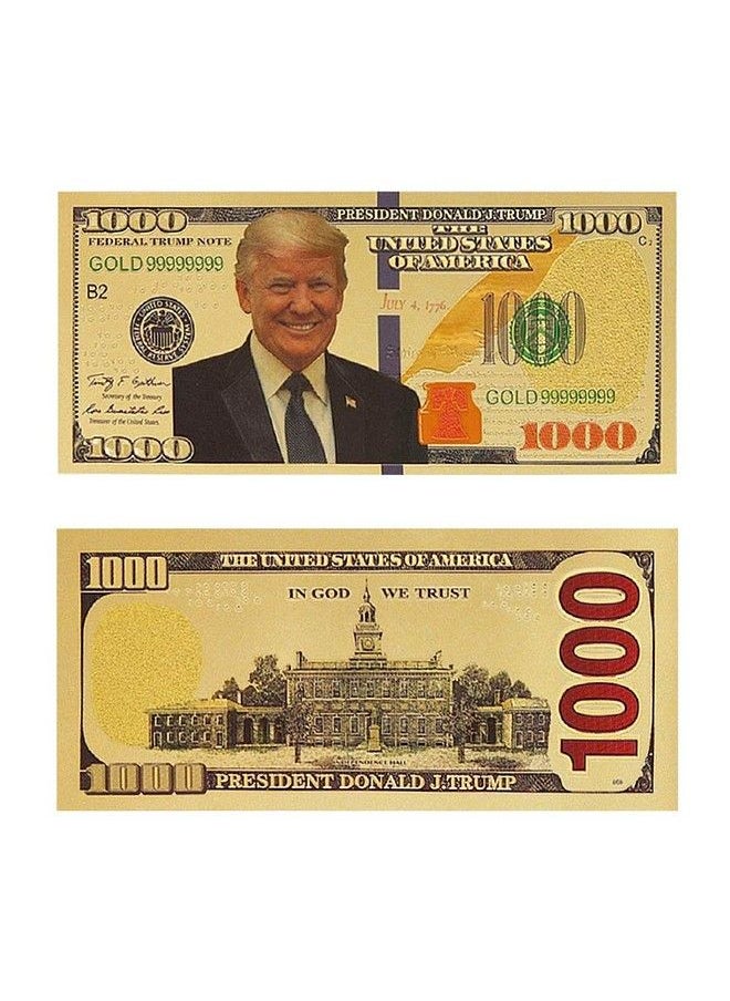 PartyYeah Donald Trump 1000 Dollar Bill Banknote One Thousand 24K Gold Coated Donald Trump Legacy Limited Edition Million Dollar Bill Great Gift For Coin Currency Collectors And Republican (50 Pack)  - Image 5