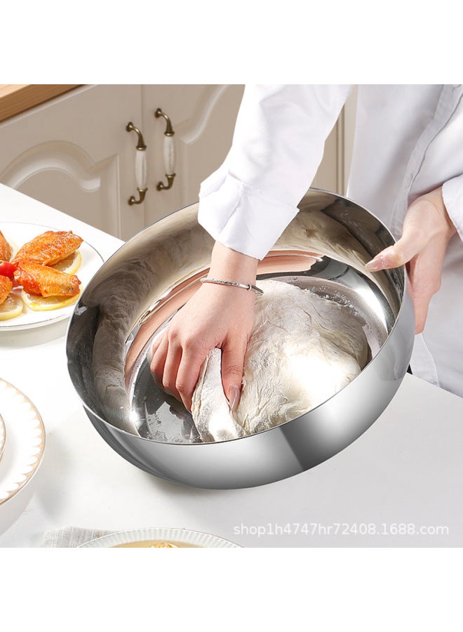 Three-layer Steel 316 And Basin With Lid Non-stick Basin Household Baking Noodles Hair Basin Kneading Basin Egg Bowl-Color:Three-layer Steel And Basin 30cm - Image 2