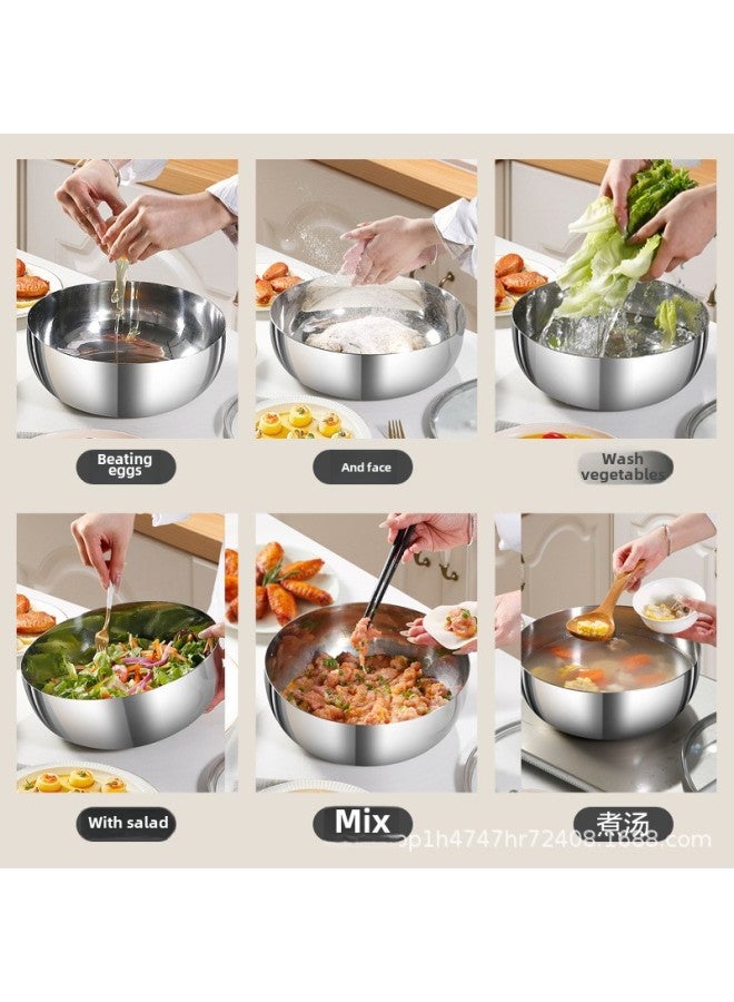 Three-layer Steel 316 And Basin With Lid Non-stick Basin Household Baking Noodles Hair Basin Kneading Basin Egg Bowl-Color:Three-layer Steel And Basin 30cm - Image 4