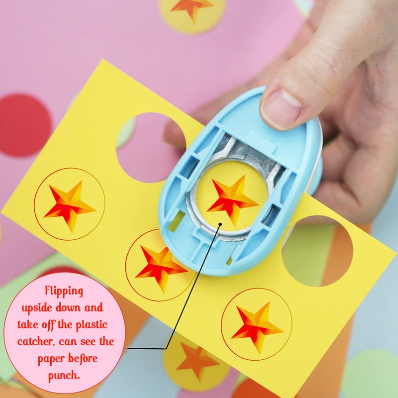 Ecohu Circle Hole Punch for Craft Sizeout 1inch, Paper Punch Shapes, Craft Lever Punch Handmade, Tool for Scrapbook, Festival Cards, DIY Arts. Use 80-200g Craft Paper. - Image 2
