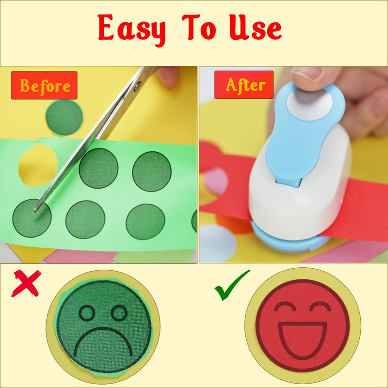 Ecohu Circle Hole Punch for Craft Sizeout 1inch, Paper Punch Shapes, Craft Lever Punch Handmade, Tool for Scrapbook, Festival Cards, DIY Arts. Use 80-200g Craft Paper. - Image 3