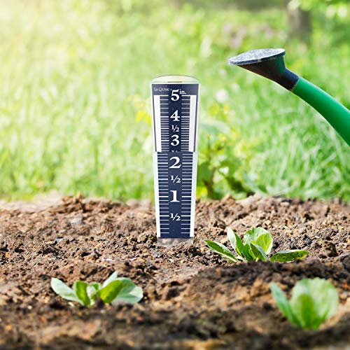 La Crosse Technology La Crosse 704-1531 Large Magnifying Easy Read 5-Inch Capacity Acrylic Rain Gauge, Black-Blue, Black-Blue - Image 5