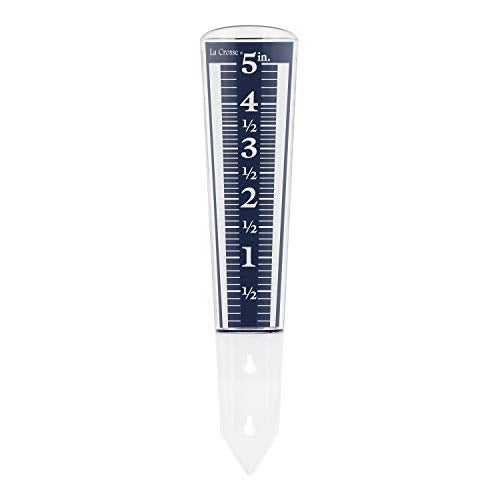 La Crosse Technology La Crosse 704-1531 Large Magnifying Easy Read 5-Inch Capacity Acrylic Rain Gauge, Black-Blue, Black-Blue - Image 1