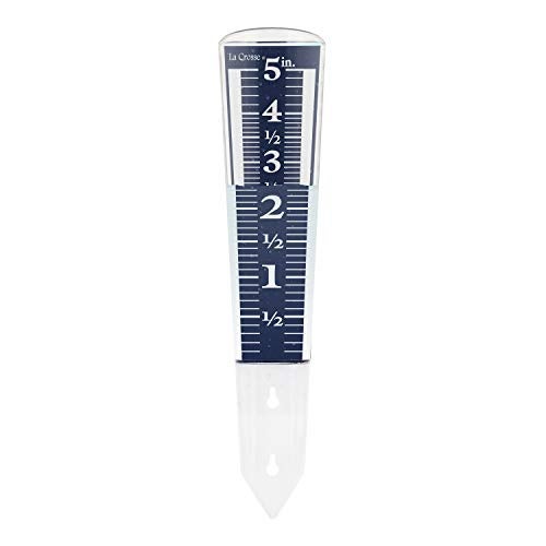 La Crosse Technology La Crosse 704-1531 Large Magnifying Easy Read 5-Inch Capacity Acrylic Rain Gauge, Black-Blue, Black-Blue - Image 2