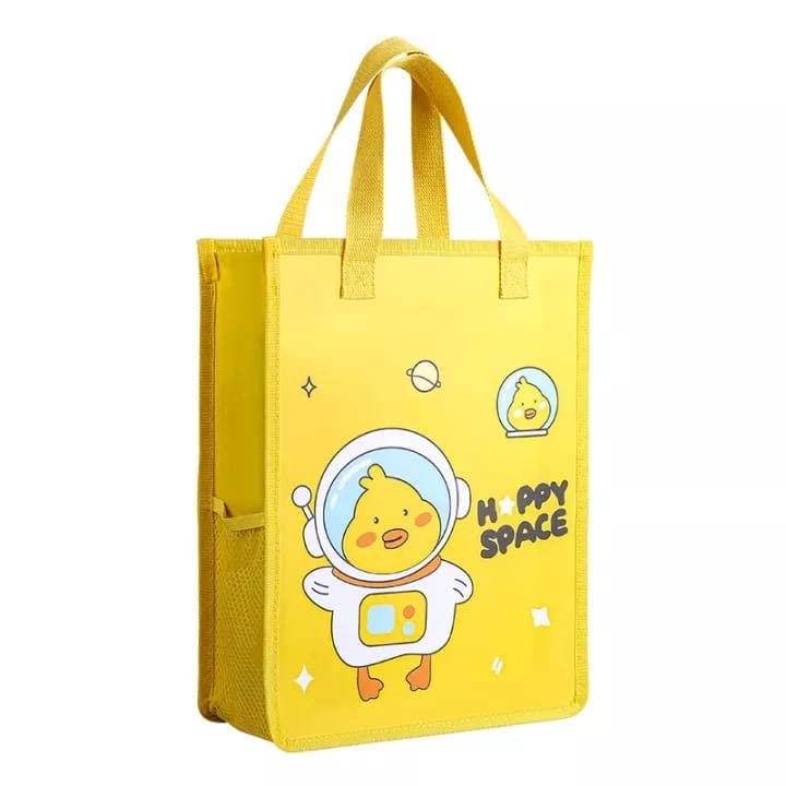 TEMSON Multi-Purpose Canvas Carrying Bag – Shopping Bag, Tote Bag, Vegetable Bag, Lunch Bag, Travel Bag with Handle Strap, Water-Proof Reusable Bag(KBX-5879) (Yellow) - Image 3