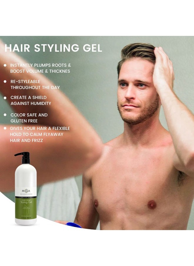 Max Green Alchemy MGA Vegan Hair Styling Gel - Scalp Rescue Organic Formula for Flexible & Natural Hair Style | Curly Hair Products for Men & Women Provides Frizz Control | Alcohol Free & Color Safe Hair Gel | 32 Fl Oz  - Image 4