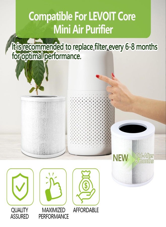 MAXTBEE 2 Pack Core Mini Replacement Filter Compatible with LEVOIT Core Mini Air Purifier, 3-in-1 HEPA Filters High-Efficiency Activated Carbon Replace Part Mini-RF Mini-P (White) - Image 3