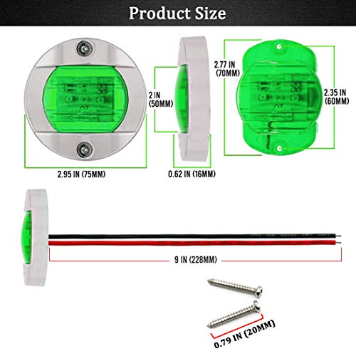 Boaton LED Night Fishing Lights - Courtesy, Deck, Navigation Lights for Boats (Green) - Image 2