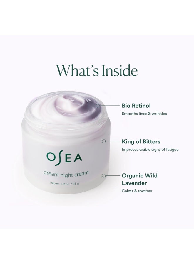 OSEA Dream Night Cream - Anti-Aging Hydrating Face Cream with Algae-Derived Bio Retinol - Plumps, Firms, & Smooths Line and Wrinkles - Image 3