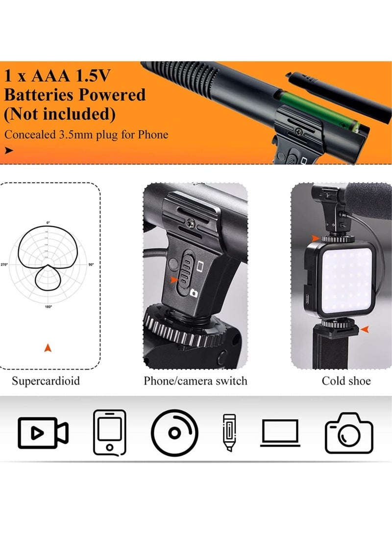 ELTRAZONE - Vlogging Kit Smartphone Camera Video Vlogging Kit for iPhone/Android with Light + Microphone + Tripod + Phone Holder for Vlogging/YouTube/Tiktok/Facebook/Camera - Image 1
