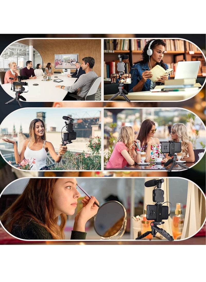 ELTRAZONE - Vlogging Kit Smartphone Camera Video Vlogging Kit for iPhone/Android with Light + Microphone + Tripod + Phone Holder for Vlogging/YouTube/Tiktok/Facebook/Camera - Image 1