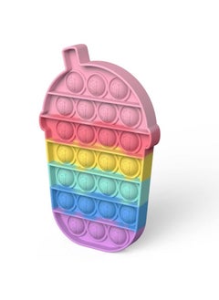 FI - FLICK IN FI - FLICK IN Pack of 3 Pop Fidget Sensory Toys, BPA Free Silicone, Push Poppet Bubble Stress Reliever Toys for Kids Adults (Cup & Keychain) (Multicolor)  - Image 3