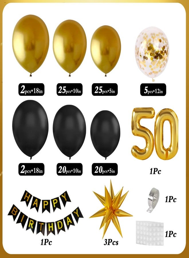 Sllyfo 50th Birthday Decorations for Men and Women, Happy 50th Birthday Banner Balloons Arch Kit, Black and Gold 50 Balloon Numbers, 50th Party Decorations for Him and Her - Image 4