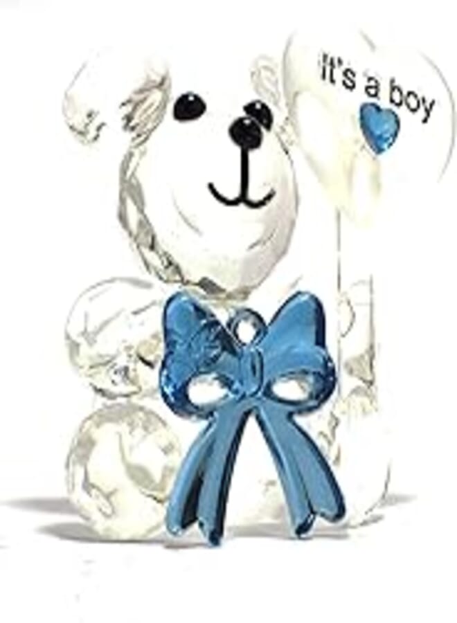 immatgar Glass figurines for Home Décor souvenirs gifts from Egypt Collectible (Bear it's a Boy)