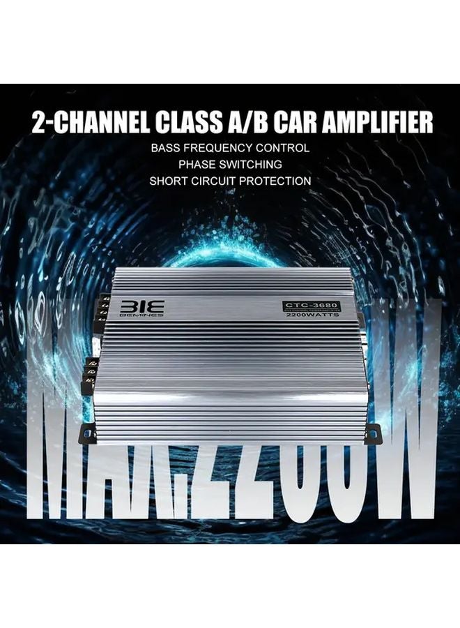 CTC 3680 Class A B 2 Channel Car Power Amplifier 12V Stereo Audio Enhancer Large Heat Dissipation - Image 3