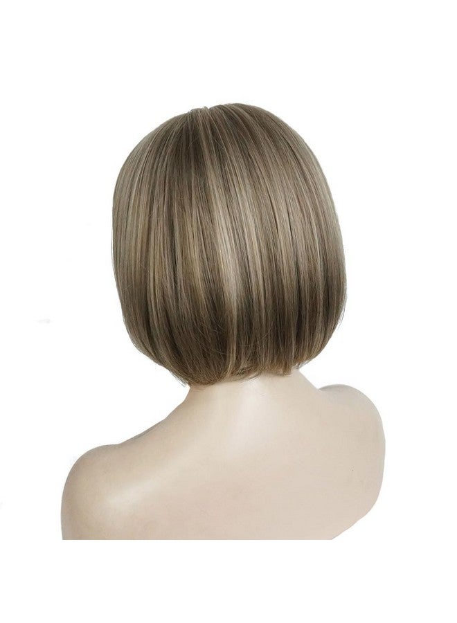 ايمول باروكة بوب قصيرة مستقيمة مع غرة مسطحة لطيفة وشعر صناعي (24M8+613) - Image 4