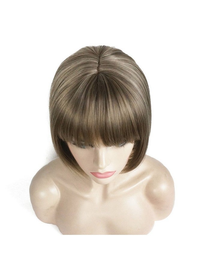 ايمول باروكة بوب قصيرة مستقيمة مع غرة مسطحة لطيفة وشعر صناعي (24M8+613) - Image 5