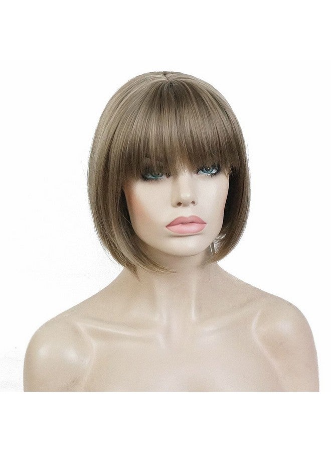 ايمول باروكة بوب قصيرة مستقيمة مع غرة مسطحة لطيفة وشعر صناعي (24M8+613) - Image 2