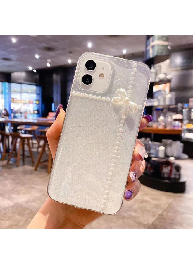 Zaboon Case For iPhone 13 Pro Max Pearl Bow Glitter Epoxy TPU Phone Case - Image 1