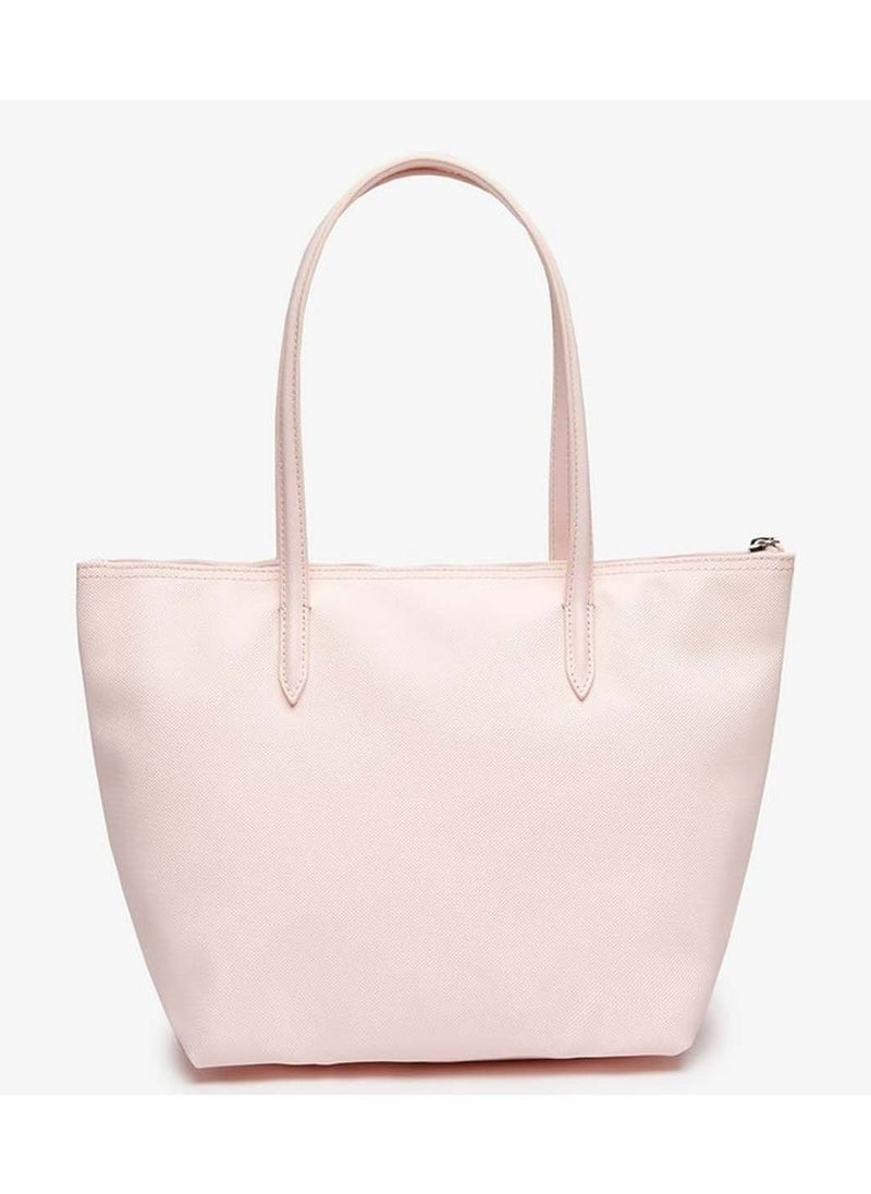 LACOSTE - Lacoste Women's L12.12 Concept Fashion Versatile Large Capacity Zipper Handbag Single Shoulder Bag Tote Bag Medium Pink - Image 1