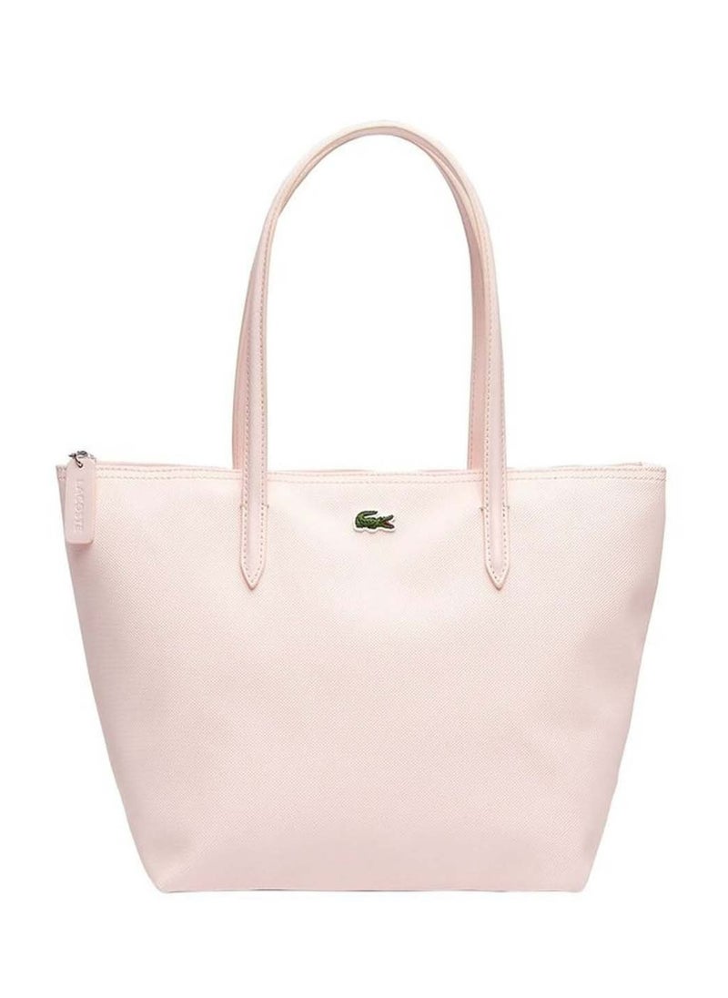 LACOSTE - Lacoste Women's L12.12 Concept Fashion Versatile Large Capacity Zipper Handbag Single Shoulder Bag Tote Bag Medium Pink - Image 1