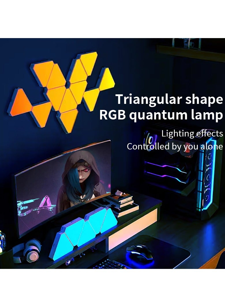 10 Pack Triangle LED Light, RGB Gaming Lights for Gaming Setup, DIY Triangle LED Wall Lights with 6 Connection Ports, APP and Remote Controlled, Music Sync for Gaming Room Bedroom Streaming - Image 3