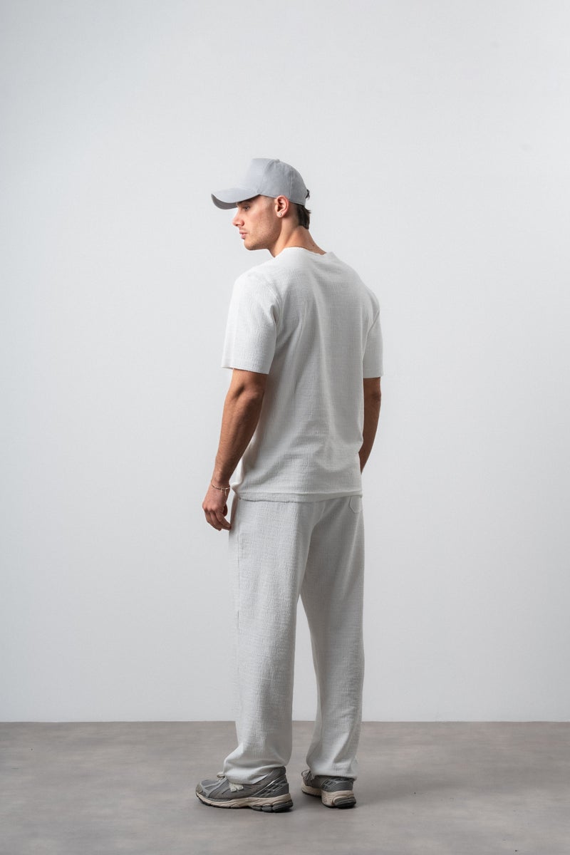 RESPIRE Men's FFB Dirty Stitch T-Shirt and Pants Set, Ecru - Image 3