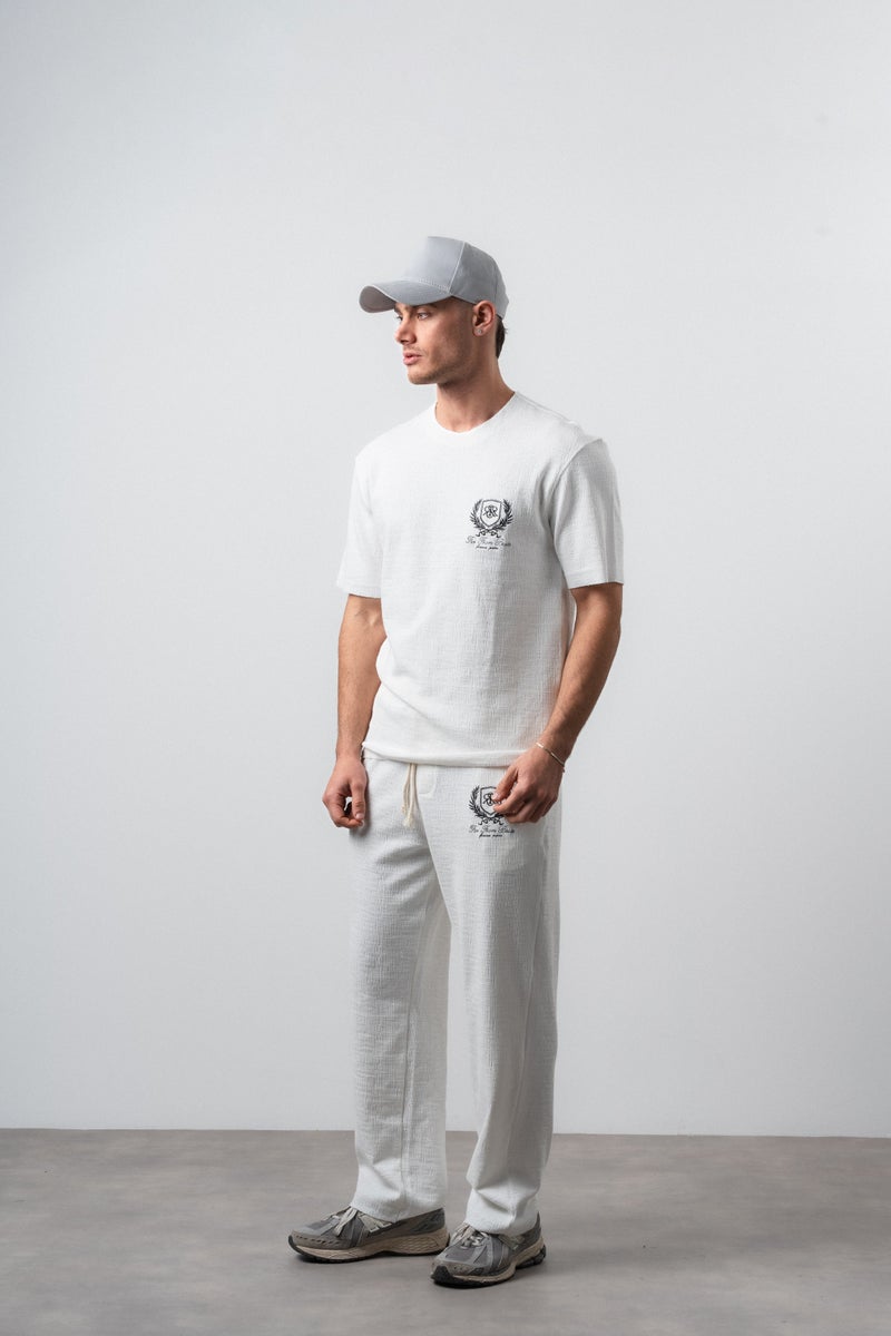 RESPIRE Men's FFB Dirty Stitch T-Shirt and Pants Set, Ecru - Image 2