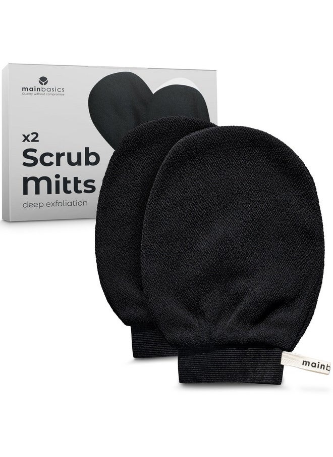 MainBasics - Korean Exfoliating Mitts Deep Body Scrubber Exfoliator Gloves For Dead Skin, Spray Tan Removal, Keratosis Pilaris And Body Scrub 100% Viscose Fiber (Set Of 2) - Image 1