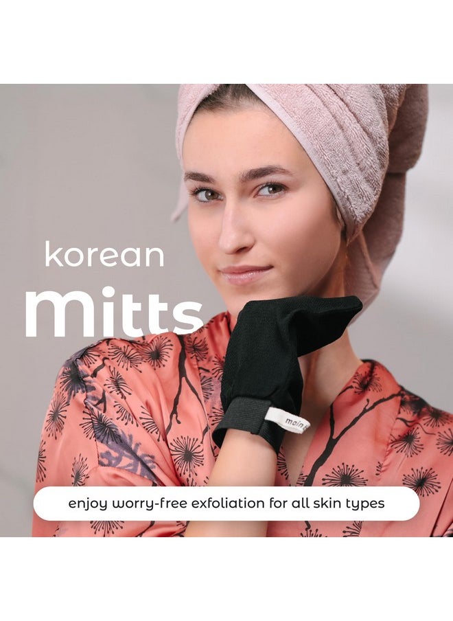 MainBasics - Korean Exfoliating Mitts Deep Body Scrubber Exfoliator Gloves For Dead Skin, Spray Tan Removal, Keratosis Pilaris And Body Scrub 100% Viscose Fiber (Set Of 2) - Image 1