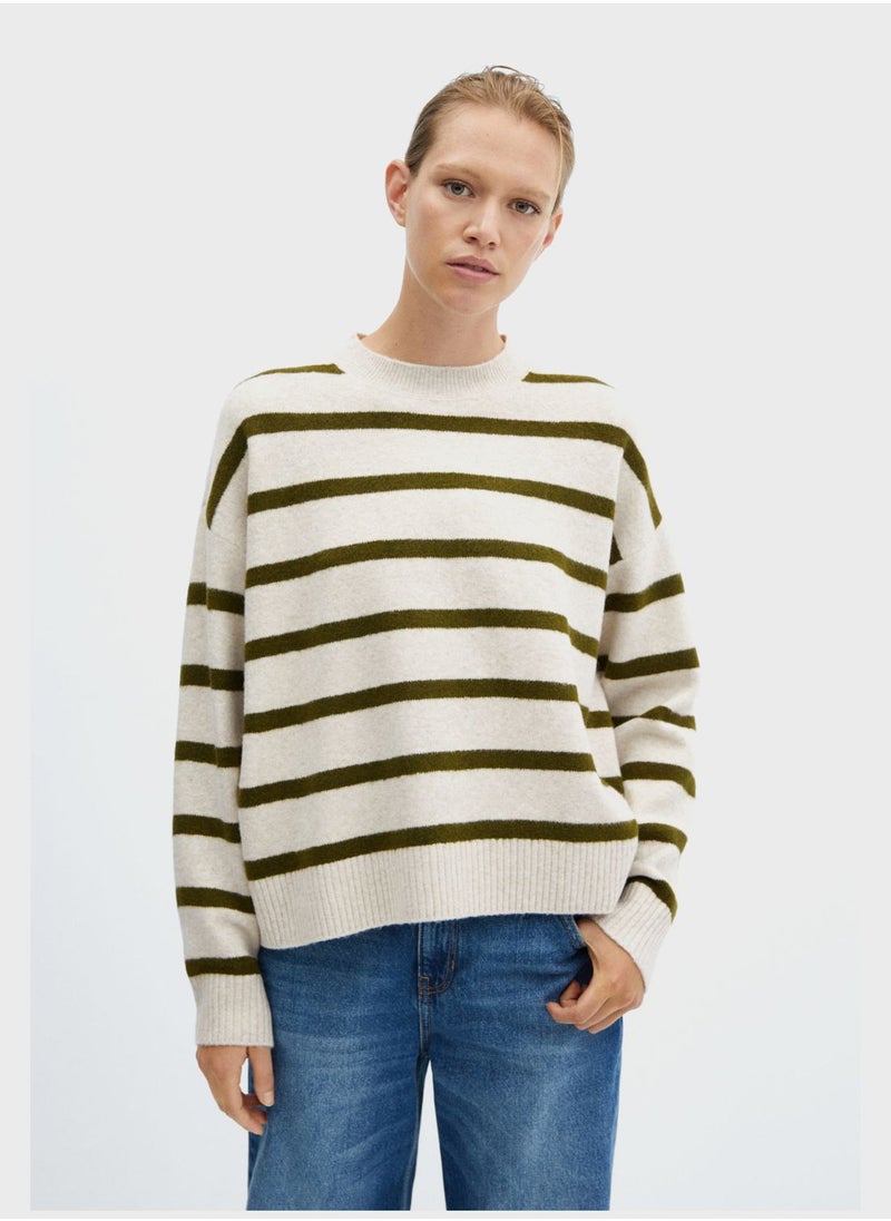 MANGO - Crew Neck Knitted Sweater - Image 1