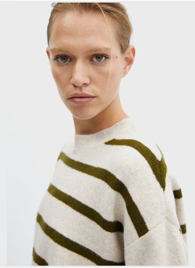 MANGO - Crew Neck Knitted Sweater - Image 1