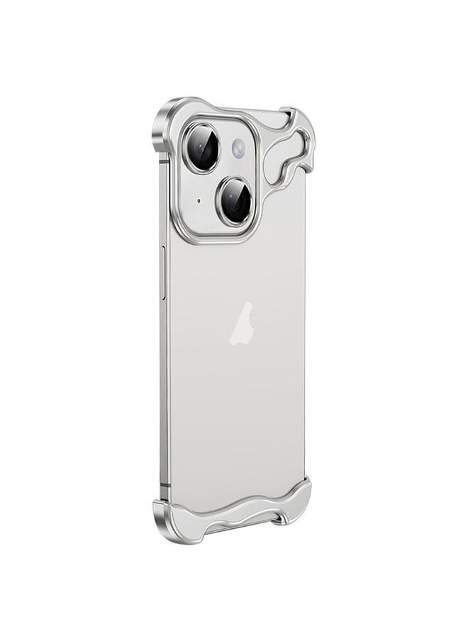S-TOP Case For iPhone 14 Plus Frameless Metal Corner Pad Phone Case with Lens Film - Image 1
