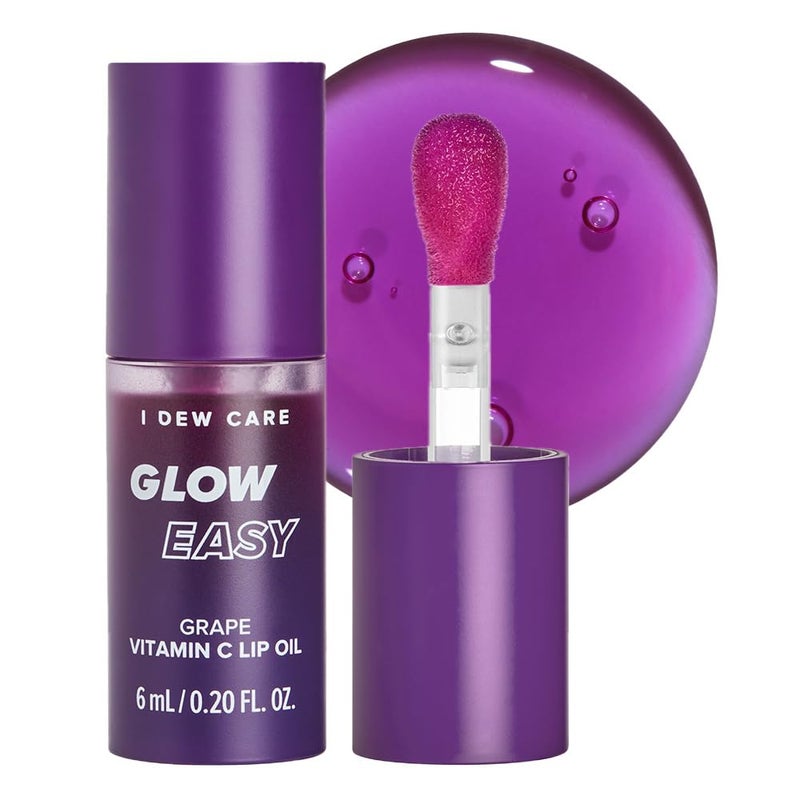 I DEW CARE Lip Gloss - Glow Easy Grape | Jojoba Seed Oil, Vitamin C, Pigmented Glossy Stain, Hydrating, Korean Makeup, Pink Color, Moisturizing, Nourishing Crystal, 0.20 FL Oz - Image 1