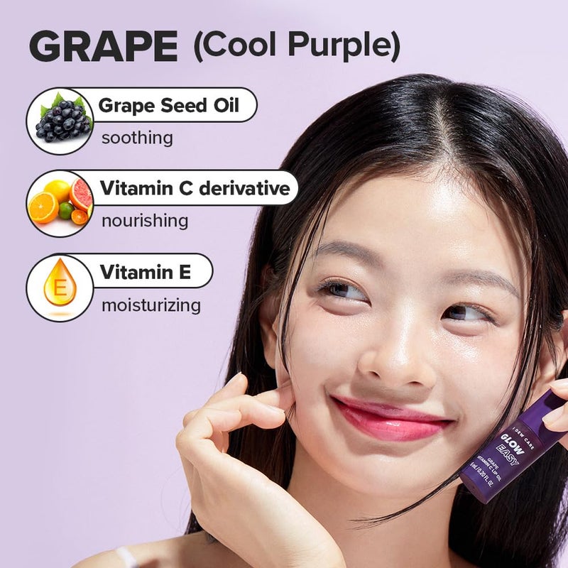 I DEW CARE Lip Gloss - Glow Easy Grape | Jojoba Seed Oil, Vitamin C, Pigmented Glossy Stain, Hydrating, Korean Makeup, Pink Color, Moisturizing, Nourishing Crystal, 0.20 FL Oz - Image 4
