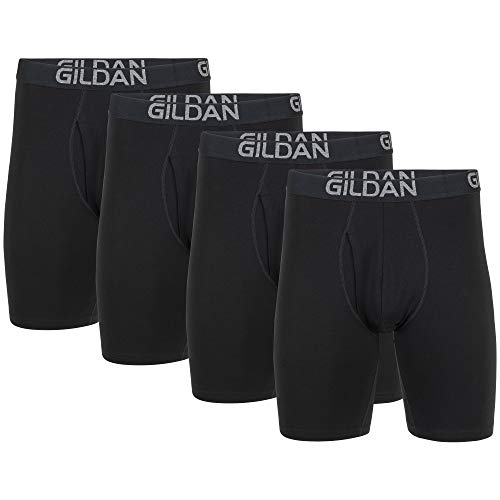 Gildan Men's Underwear Cotton Stretch Boxer Briefs, Multipack, Black Soot (4-Pack), 2X-Large - Image 1