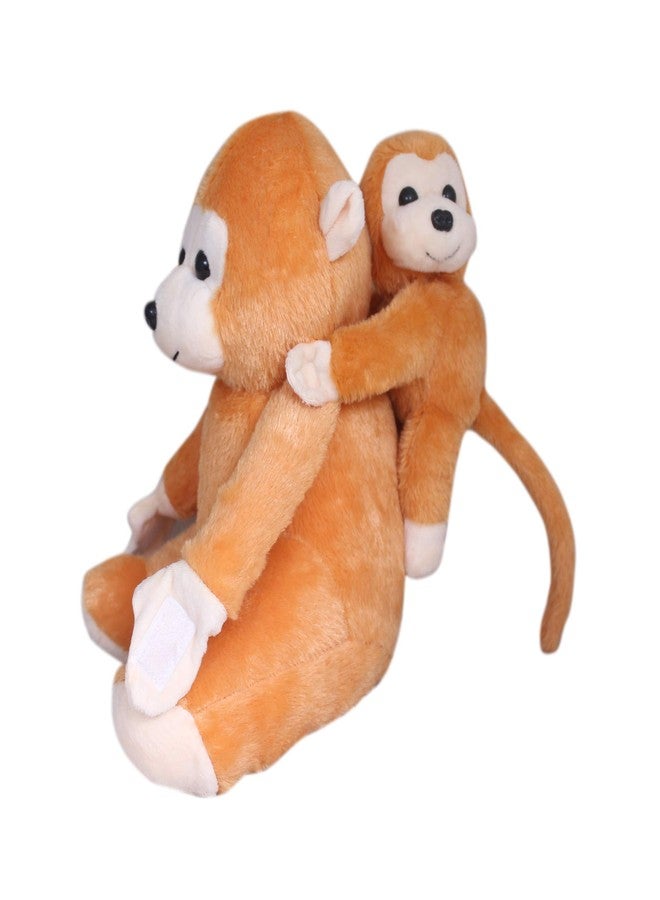 Tickles Mother Monkey with Baby Monkey Soft Stuffed Animal Plush Toy for Girls Boys Baby and Kids (Size: 28 cm Color: Light Brown) - Image 2